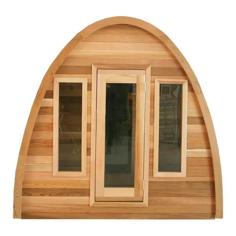 Sauna Sector 4-Person Outdoor Triangle Wooden Electric Sauna Tent with Wet Steam S01150X74
