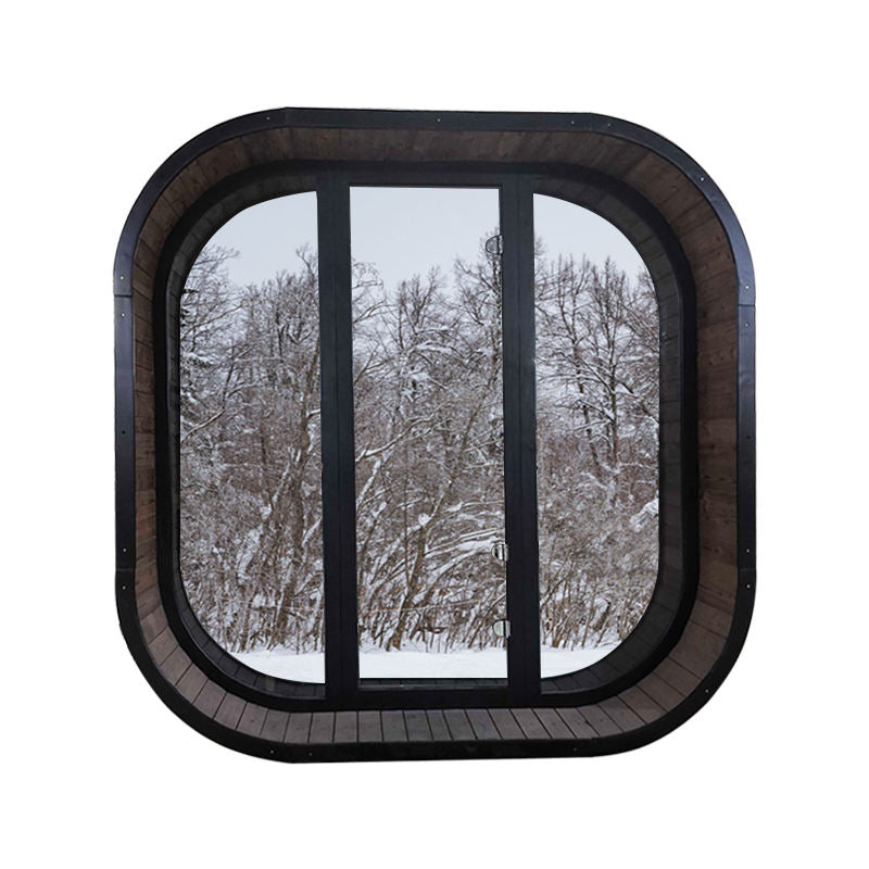 Sauna Sector 4-Person Red Cedar Outdoor Steam Sauna with Electric Stove S01150X75