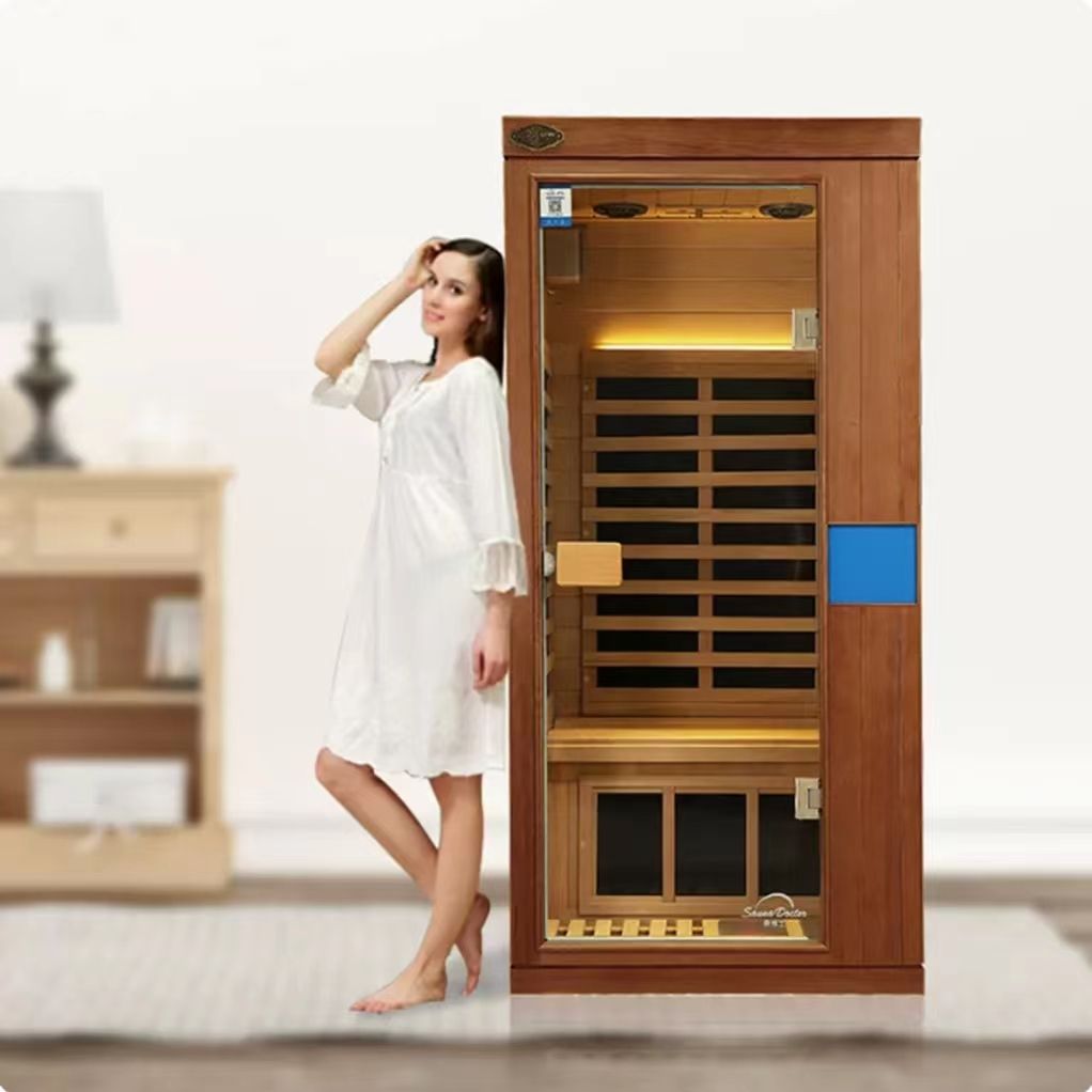Sauna Sector 1-Person Solid Wood Indoor Detox Ozone Far Infrared Sauna S01150X14