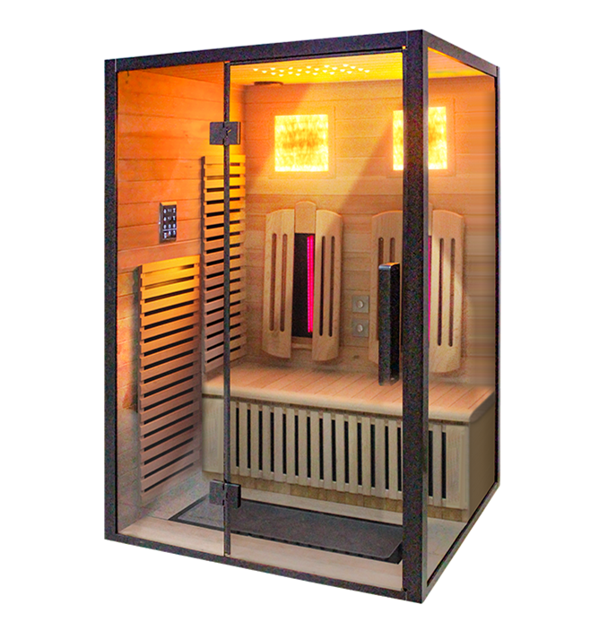 Sauna Sector 2-Person Indoor Wooden Infrared Sauna Room with Smart Control S01150X104