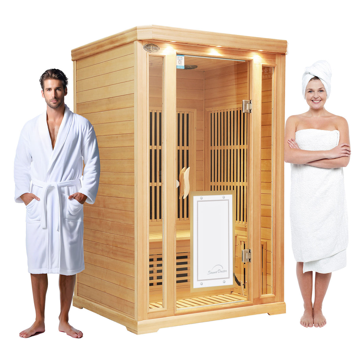 Sauna Sector 2-Person Traditional Hemlock Steam Sauna S01150X18