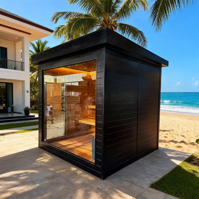 Sauna Sector 4‑Person Combination Hemlock Wood Steam and Far Infrared Sauna S01150X21