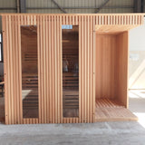 Sauna Sector Luxury Black Wooden Outdoor Sauna Room with Transparent Glass S01150X76