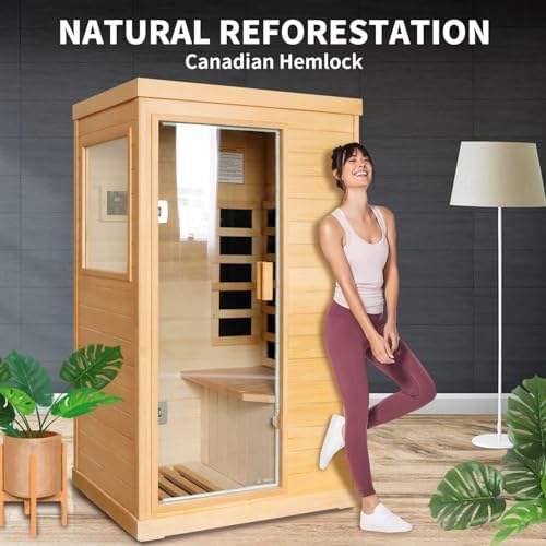 Sauna Sector 3-Person Far Infrared Home Spa Hemlock Wood Sauna S01150X32
