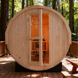 Sauna Sector 4-Person Large Barrel Sauna Room Spruce Wood with Heater S01150X53