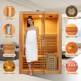 Sauna Sector 2-Person Indoor Dry and Traditional Steam Sauna Room S01150X3