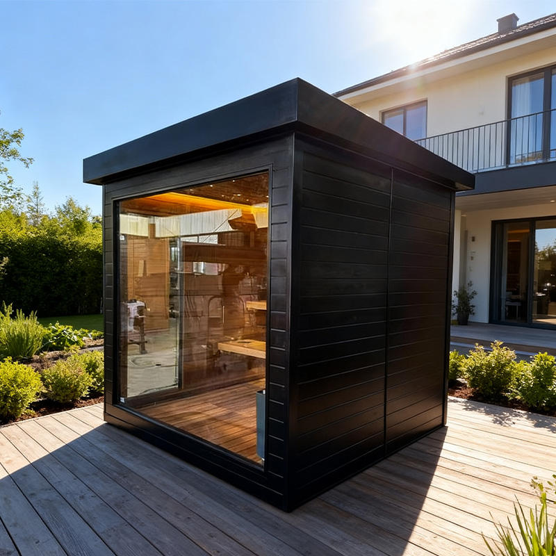 Sauna Sector 4‑Person Combination Hemlock Wood Steam and Far Infrared Sauna S01150X21