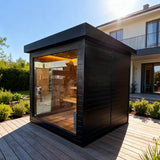 Sauna Sector 4‑Person Combination Hemlock Wood Steam and Far Infrared Sauna S01150X21