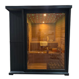 Sauna Sector 4-Person Outdoor Wooden Electric Sauna with Steam and Dry Function S01150X73