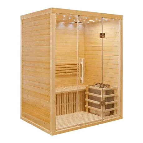 Sauna Sector 3-Person Traditional Luxury Hemlock Wood Steam Sauna S01150X57