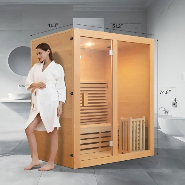 Sauna Sector 2-Person Indoor Dry and Traditional Steam Sauna Room S01150X3
