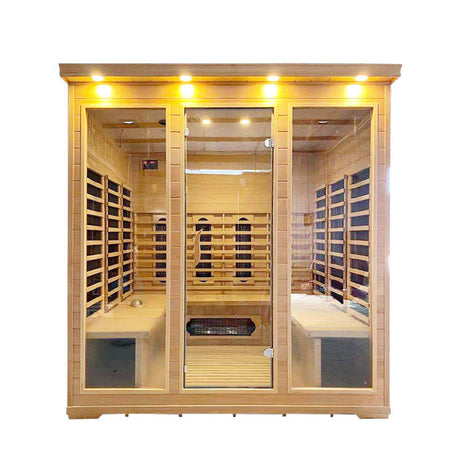 Sauna Sector Glass Hemlock Indoor Steam Sauna with Ozone Cabinet S01150X101