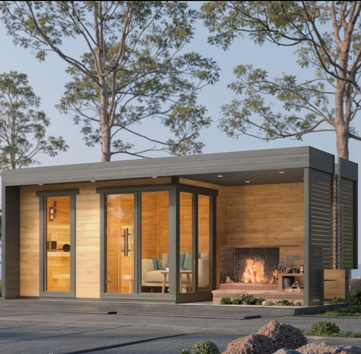 Sauna Sector Canadian Sequoia Outdoor Red Cedar Steam Sauna Room S01150X91