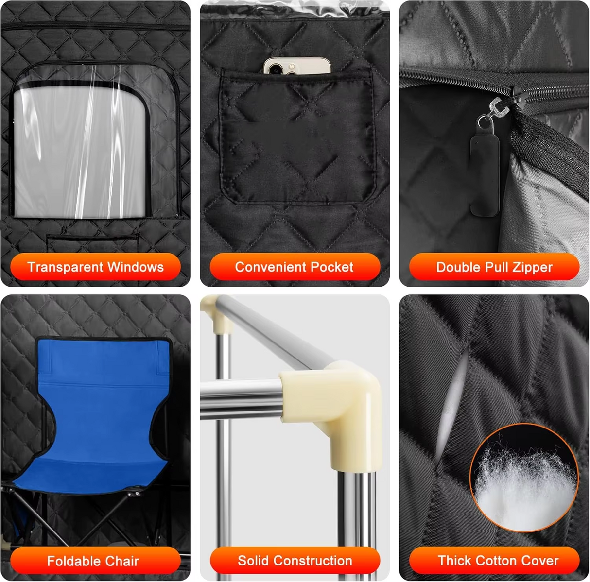 Sauna Sector 1-Person Portable 3.0L Acrylic Steam Sauna Tent S01150X43