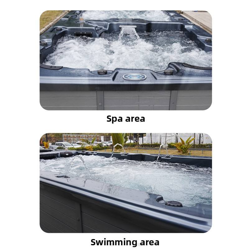 Sauna Sector Infinity Luxury Acrylic Hot Tub and Swim Spa Pool Combo S01150X83