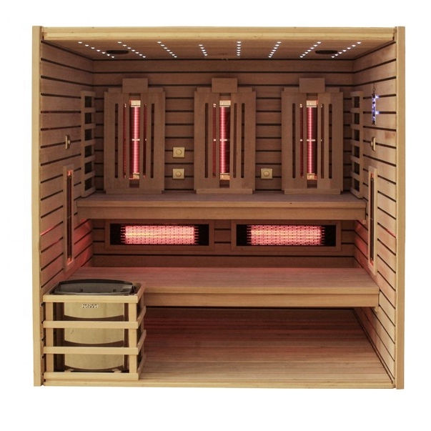 Sauna Sector 6-Person Hybrid Infrared & Traditional Deluxe Sauna Room S01150X54