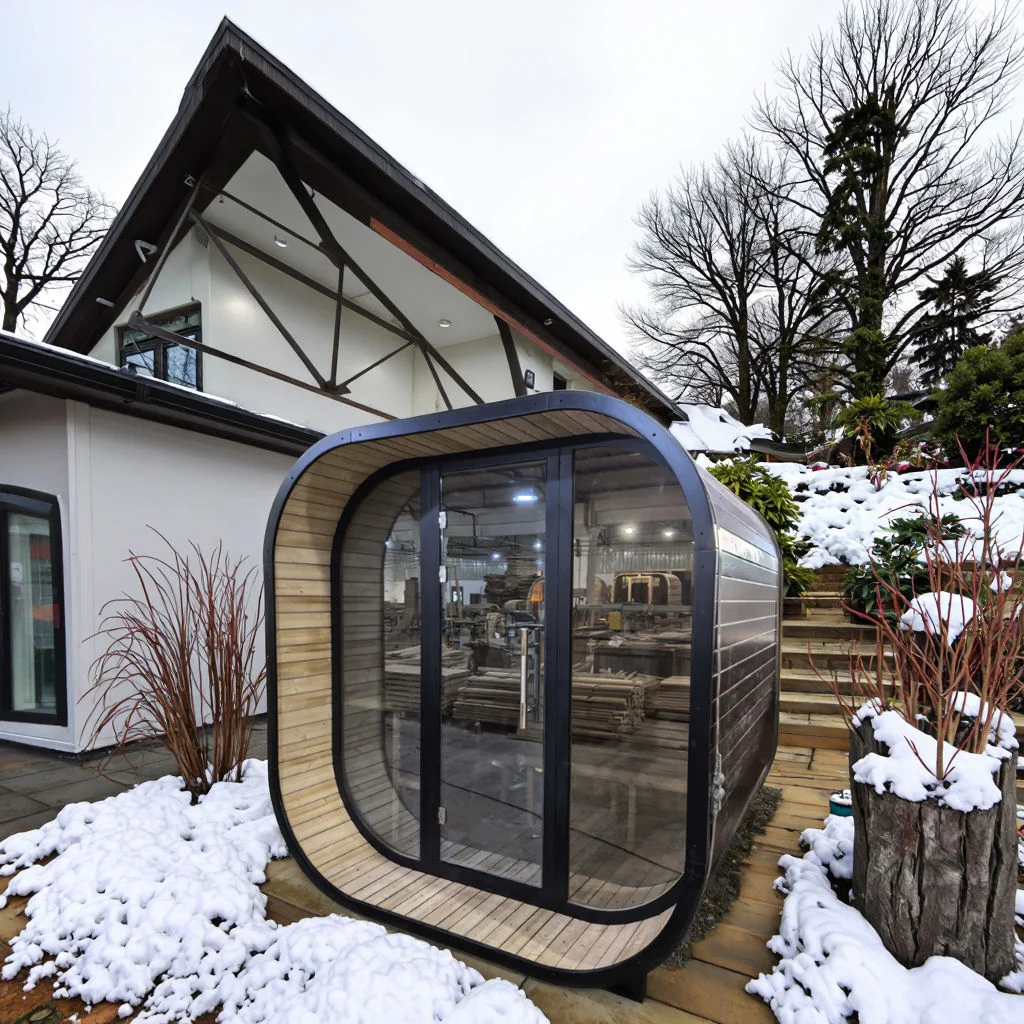 Sauna Sector 4-Person Red Cedar Outdoor Steam Sauna with Electric Stove S01150X75