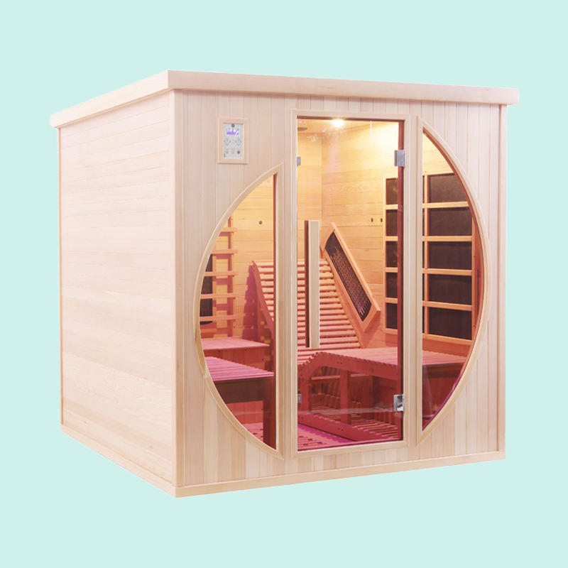 Sauna Sector 2-Person Outdoor Dry and Wet Steam Sauna with Wooden Lounge S01150X22