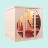 Sauna Sector 2-Person Outdoor Dry and Wet Steam Sauna with Wooden Lounge S01150X22