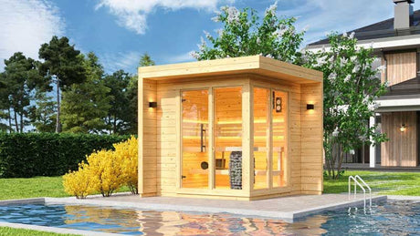 Sauna Sector 4–6 Person Red Cedar Outdoor Cube Steam Sauna S01150X79