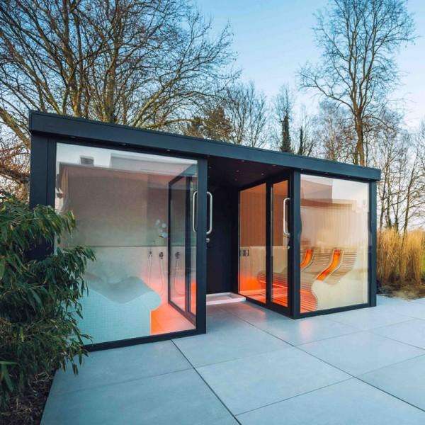 Sauna Sector Luxury Outdoor Sauna and Hot Tub Wooden Spa Cabin S01150X95