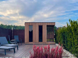 Sauna Sector Luxury Black Wooden Outdoor Sauna Room with Transparent Glass S01150X76