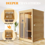 Sauna Sector 2-Person Modern Far Infrared Hemlock Low EMF Sauna S01150X30