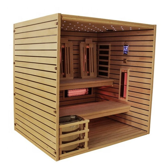 Sauna Sector 6-Person Hybrid Infrared & Traditional Deluxe Sauna Room S01150X54