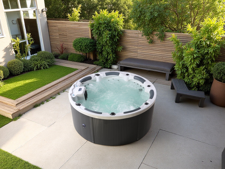 Sauna Sector 2.2m Round Outdoor Spa Bathtub with Air & Water Massage Jets S01150X118