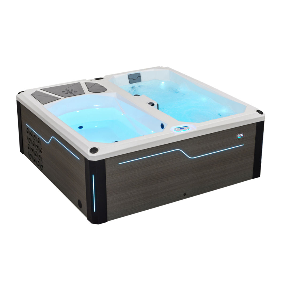 Sauna Sector Outdoor Modern Spa and Ice Bath Tub with Massage and 4 Speakers S01150X129