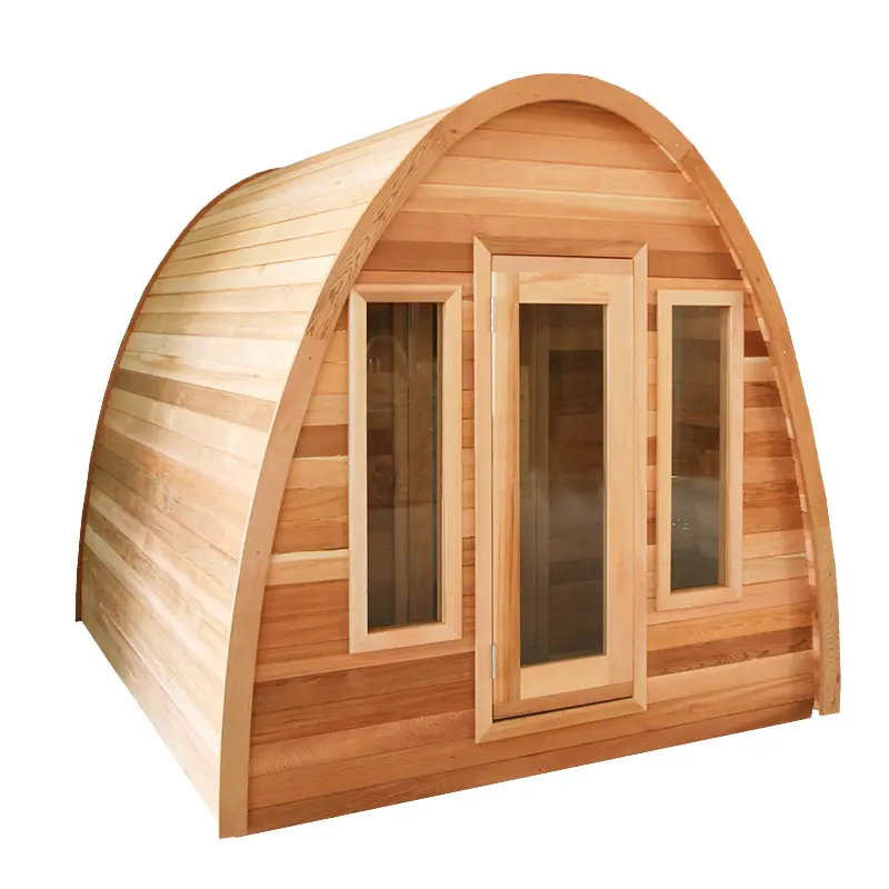 Sauna Sector 4-Person Outdoor Triangle Wooden Electric Sauna Tent with Wet Steam S01150X74
