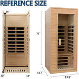Sauna Sector 1-Person Far Infrared Wooden Home Sauna Room S01150X5