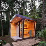 Sauna Sector 4-Person Modern Solid Wood Outdoor Sauna with Double-Layer Stool S01150X99