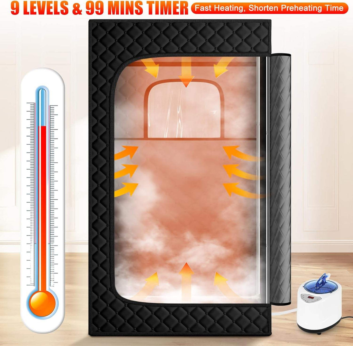 Sauna Sector 1-Person Portable 3.0L Acrylic Steam Sauna Tent S01150X43