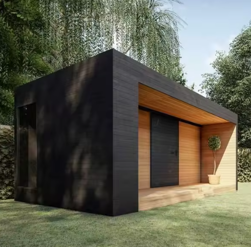 Sauna Sector Modern Prefab Wooden Garden Sauna House Luxury Outdoor Sauna and Pool House Weatherproof Backyard Guest Cabin Modular Home Office Pod – S01150X64