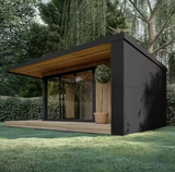 Sauna Sector Modern Prefab Wooden Garden Sauna House Luxury Outdoor Sauna and Pool House Weatherproof Backyard Guest Cabin Modular Home Office Pod – S01150X64