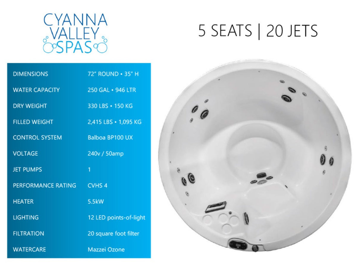 Cyanna Valley Spas Hot Tub 103 (240V)