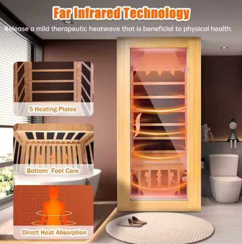 Sauna Sector Single-Person Infrared Sauna Room with CE Certification – S01150X5
